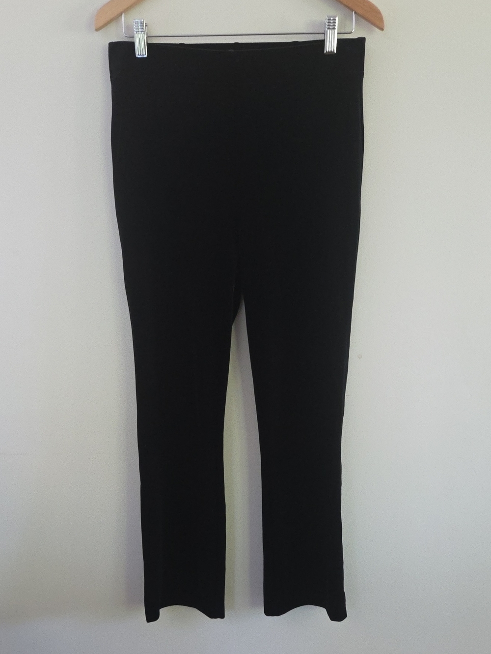 NWT LOFT Winnie Velvet Straight-Leg Black Pull-On Velour Pants for Women